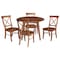 International Concepts 42 in. Solid Wood Round Dual Drop Leaf Dining Table with 4 Chairs in Distressed Oak K42-42DL-C613-4 - alternate 1